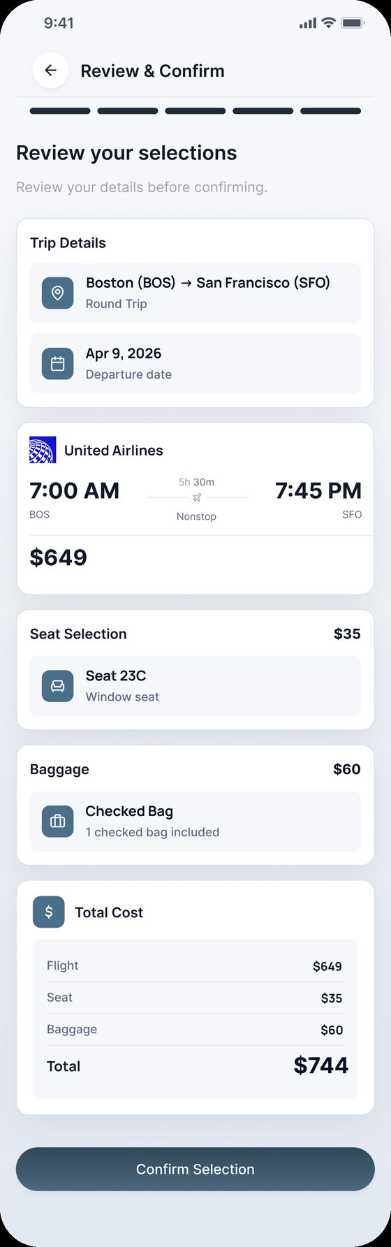 Review and confirm